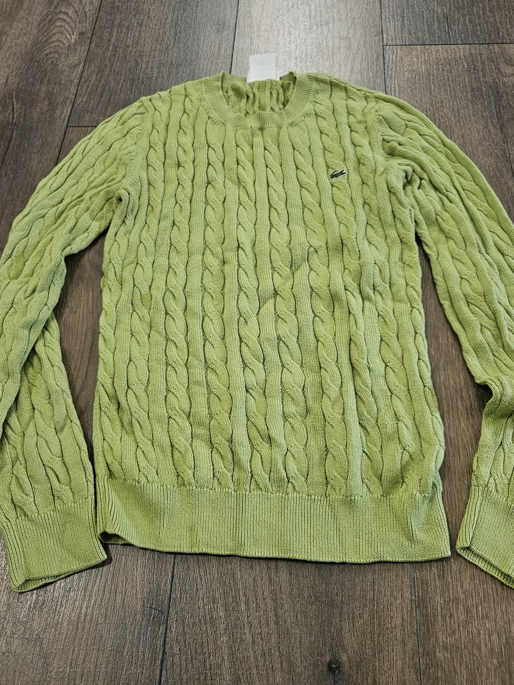 Women's Green Cableknit Lacoste Sweater Size 38